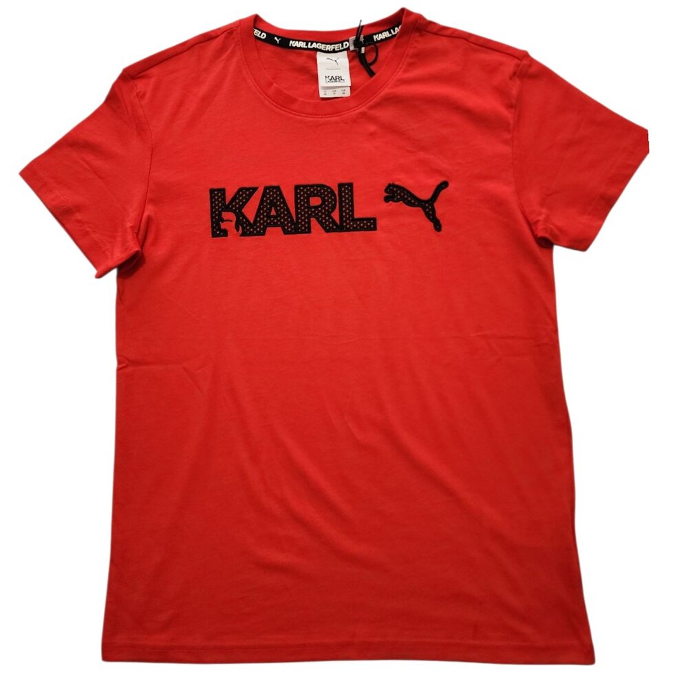 Karl Lagerfeld X Puma Logo‎ Designer Embroidery Logo T Shirt Unisex Size XS